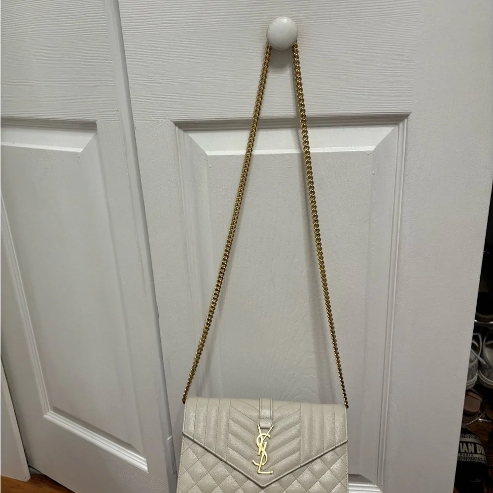 YSL Cream Chain Shoulder Bag - Picture 2 of 12